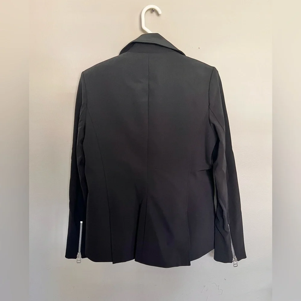 NWOT Veronica Beard Scuba Hadley Jacket Coat Black Size 10/ Large Moto - Picture 10 of 12